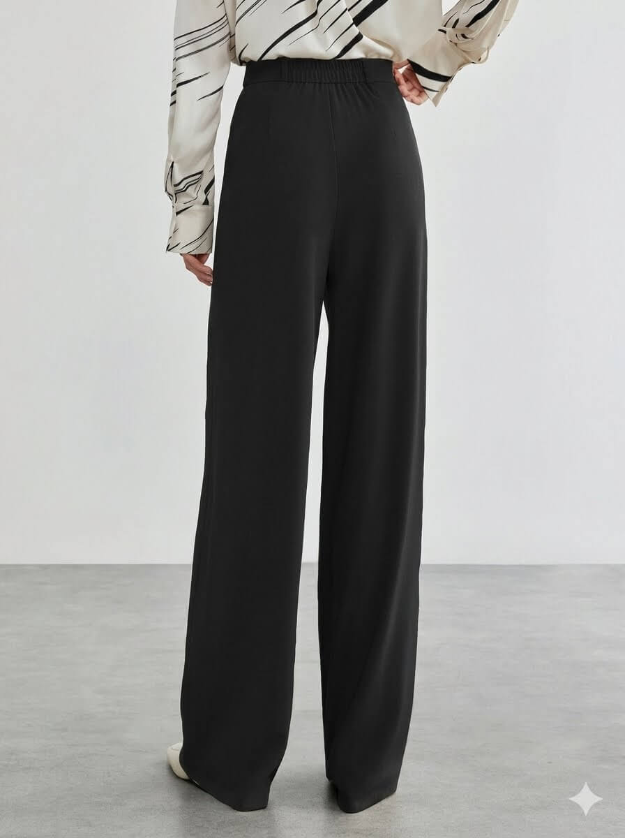 Women's Tailored Suit Pants - Elegant High-Waisted Pleated Front Trousers, Premium Twill Workwear Full-Length Slacks with Pockets 2026