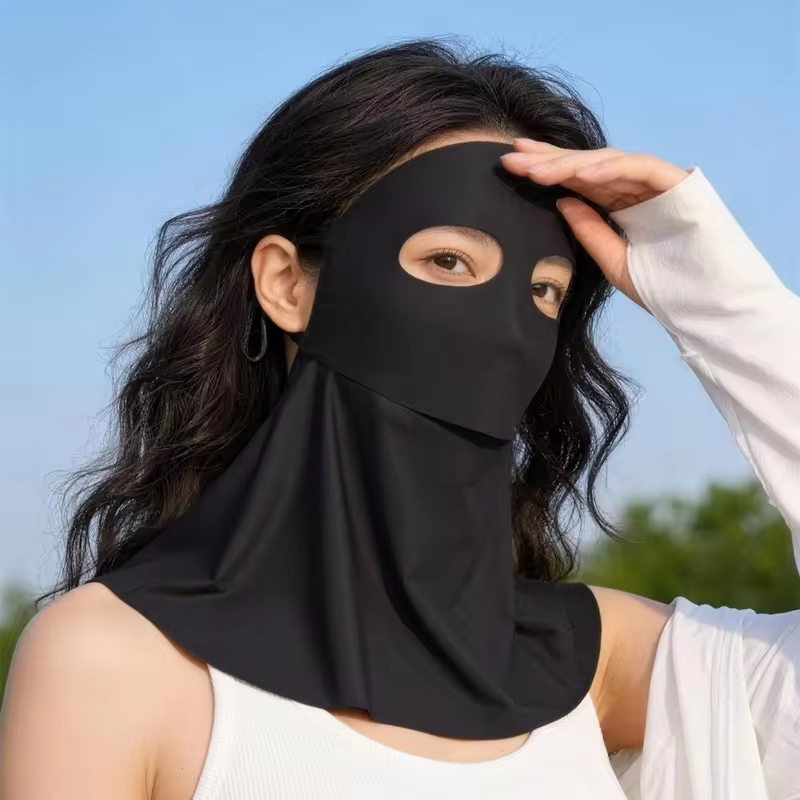 UPF100+ Sunscreen Face Mask Running & Cycling Breathable UV Protection Face Cover Shoulder/Neck Protection Facial