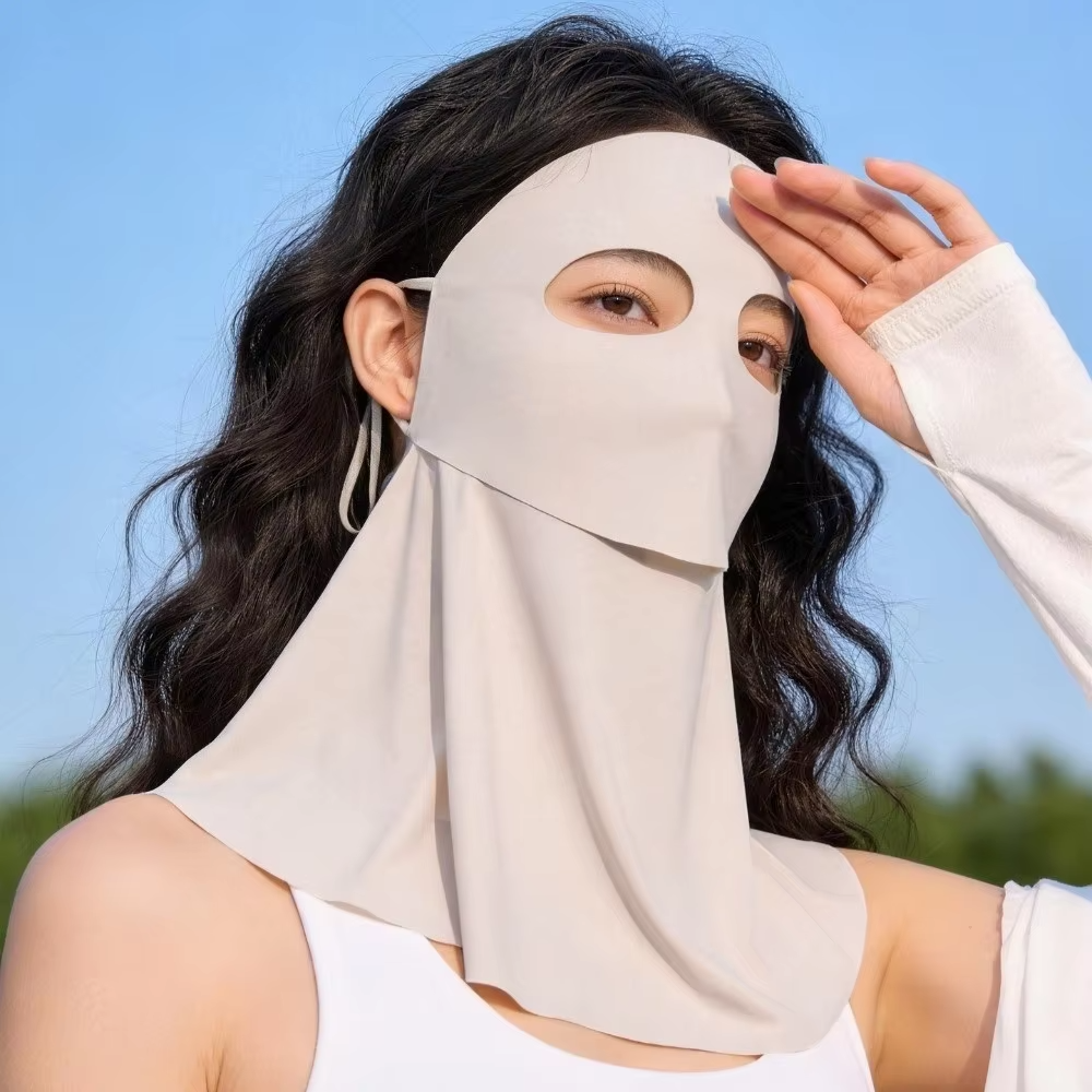 UPF100+ Sunscreen Face Mask Running & Cycling Breathable UV Protection Face Cover Shoulder/Neck Protection Facial