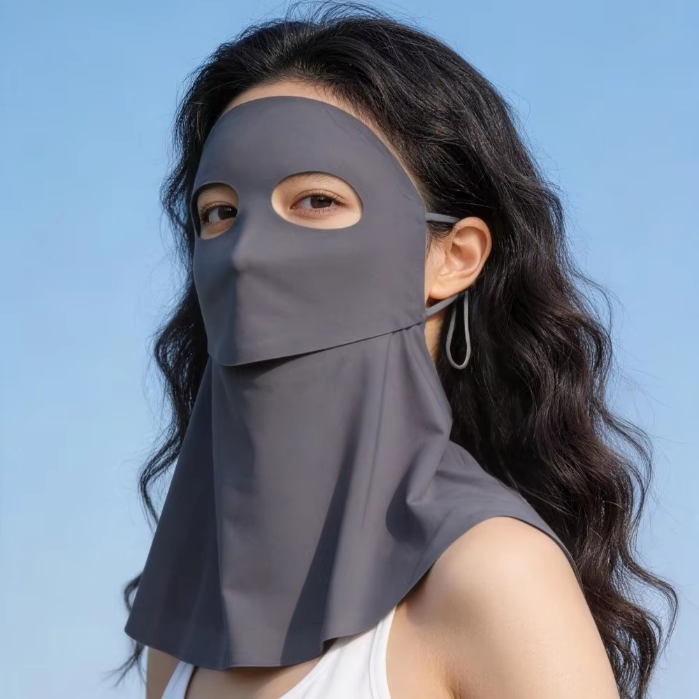 UPF100+ Sunscreen Face Mask Running & Cycling Breathable UV Protection Face Cover Shoulder/Neck Protection Facial