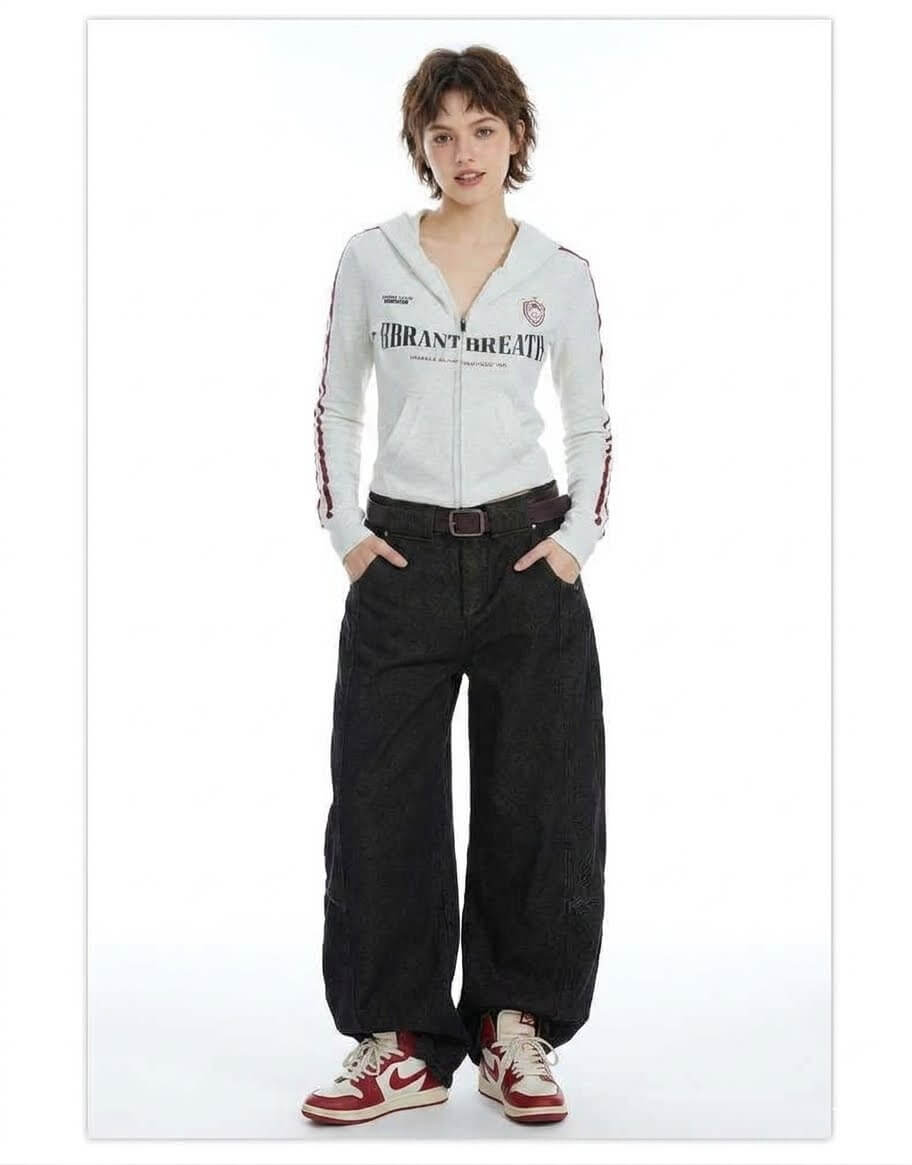Vintage High Waist Wide-Leg Jeans - Women's Oversized Floor Length Denim, Harajuku Aesthetic Baggy Pants, Retro Streetwear Trousers