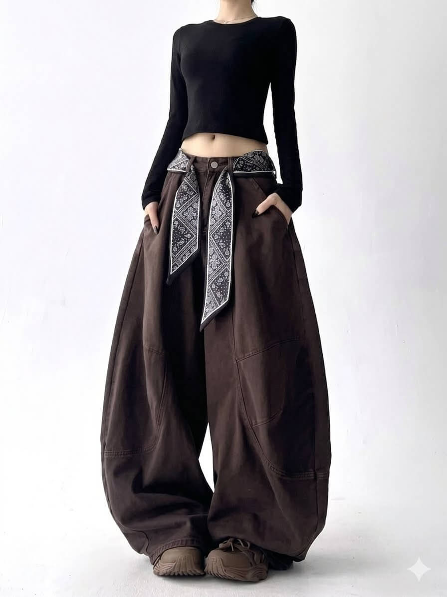 American Streetwear Baggy Jeans Women - Retro Harajuku Wide Leg Denim Pants, Casual Versatile High Waisted Trousers, Loose Fit Aesthetic Street Style