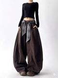 American Streetwear Baggy Jeans Women - Retro Harajuku Wide Leg Denim Pants, Casual Versatile High Waisted Trousers, Loose Fit Aesthetic Street Style