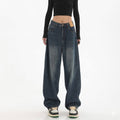 Women's Classic Retro Baggy Jeans - High Waisted Straight Leg Denim Trousers, Korean Fashion Daily Casual Loose Pants, Comfortable Long Denim 2026