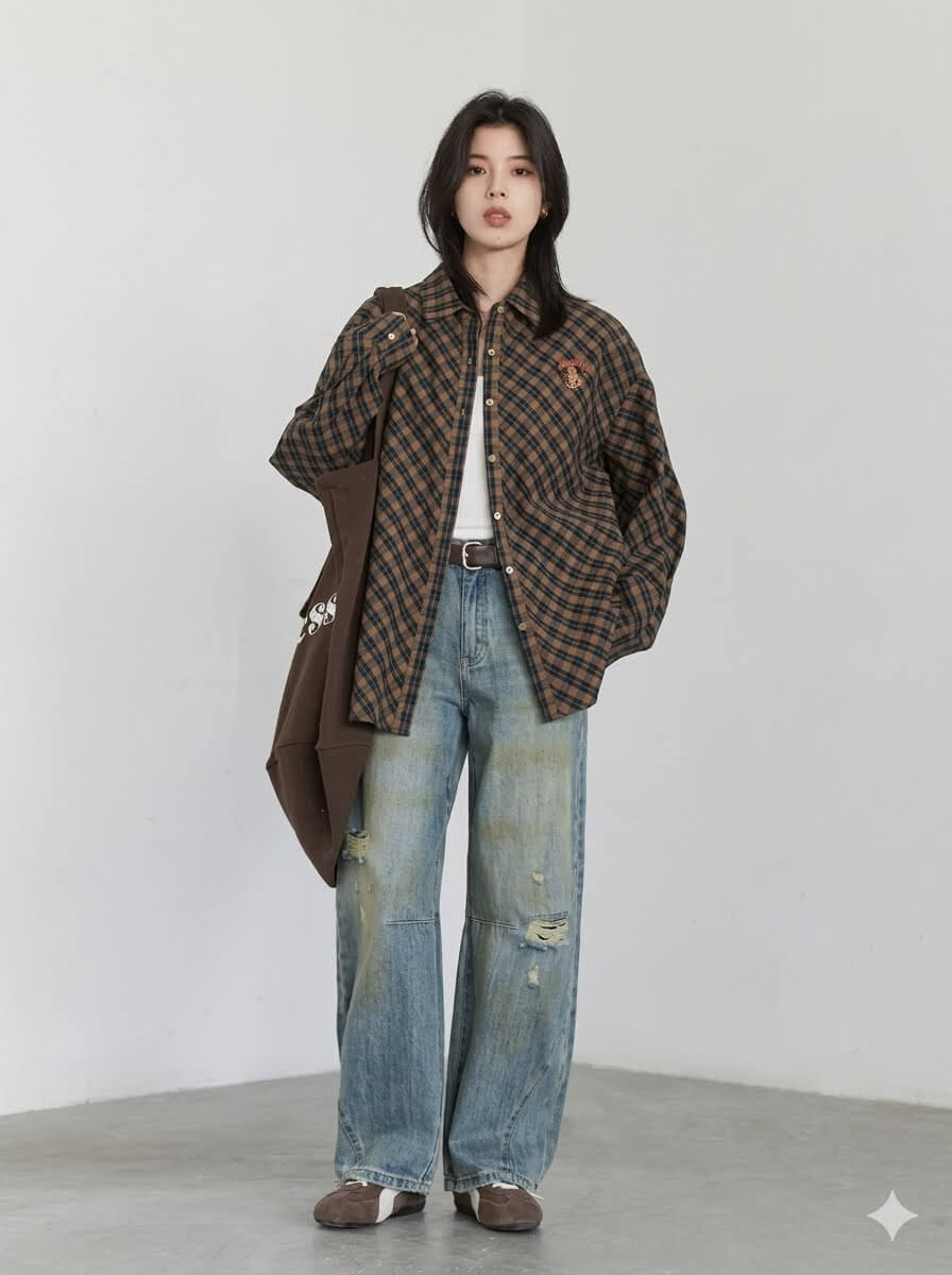 Retro High-Waisted Wide-Leg Jeans - Women's Minimalist Loose Denim Trousers, Premium Spring Autumn Casual Pants 2026