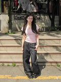 2026 Winter New In: Women's High-Waisted Baggy Jeans - Korean Retro Wide Fit Denim, Versatile Grunge Chic Trousers, Premium Retro Mom Jeans