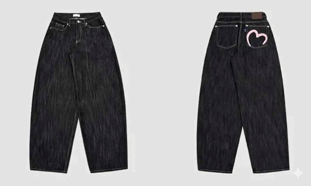 2026 Winter New In: Women's High-Waisted Baggy Jeans - Korean Retro Wide Fit Denim, Versatile Grunge Chic Trousers, Premium Retro Mom Jeans