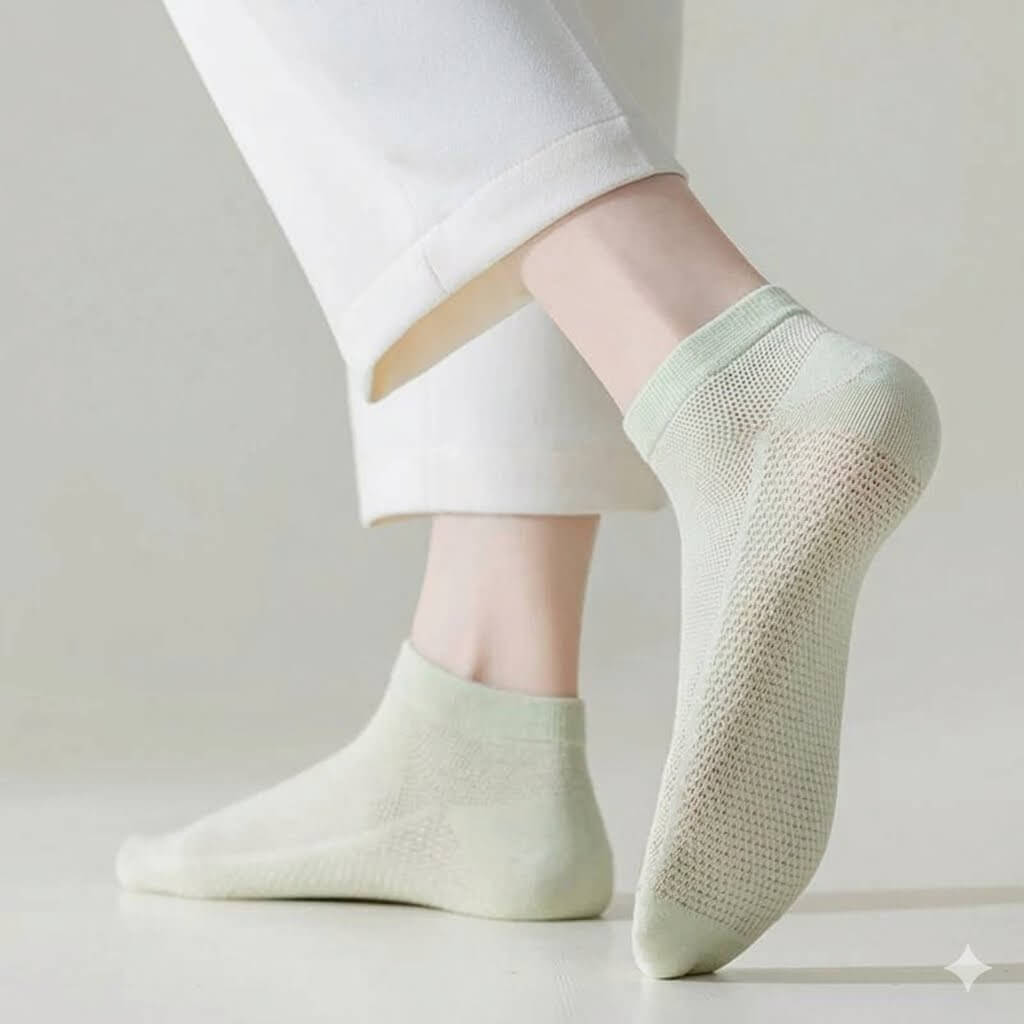 12-Pair Women's Thin Mesh Cotton Socks, Breathable Low Cut Ankle Socks Pack, Summer Ultra-Thin Short Socks for Girls & Women