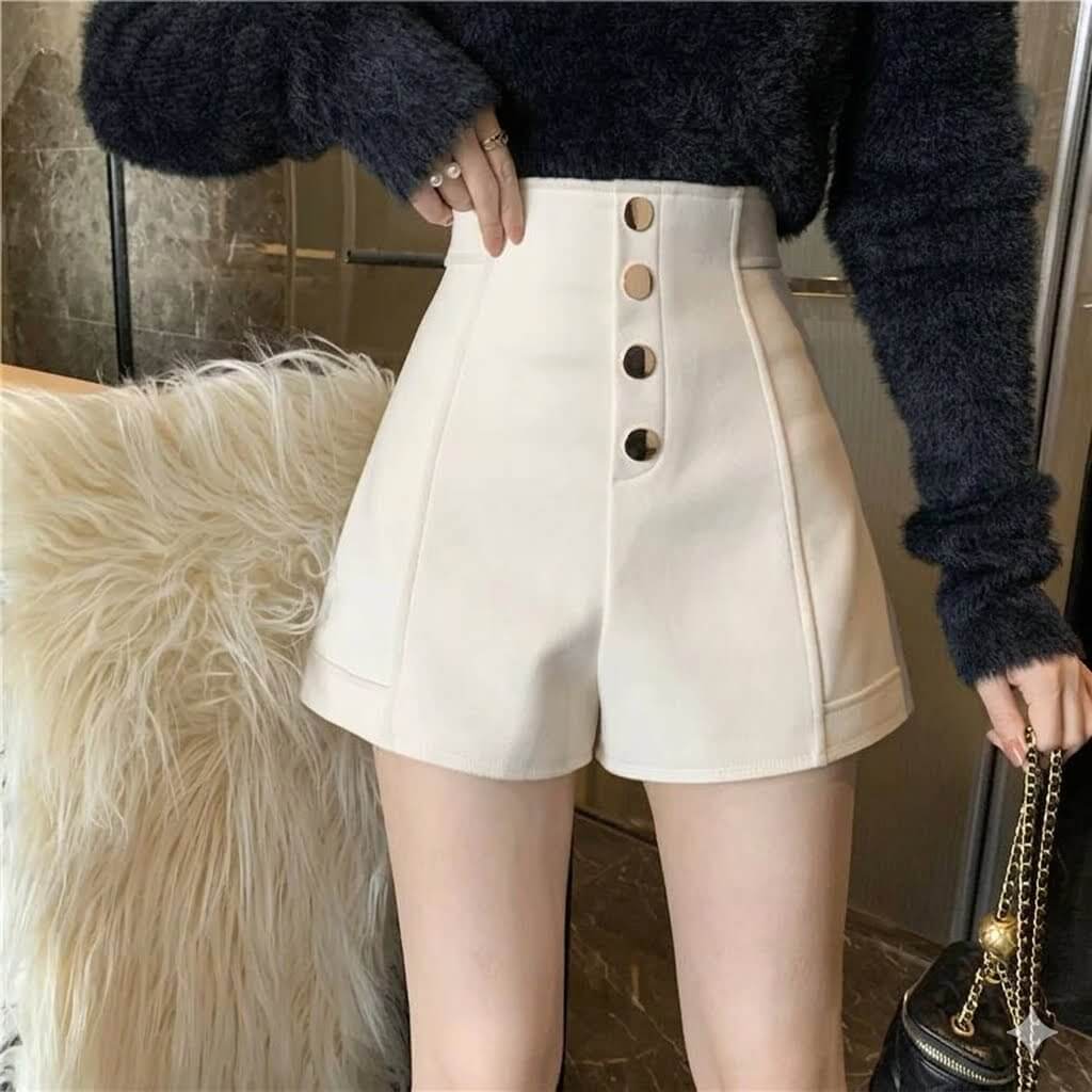 High Waisted Single-Breasted Wide Leg Shorts for Women | Summer Casual A-Line Tailored Shorts with Pockets