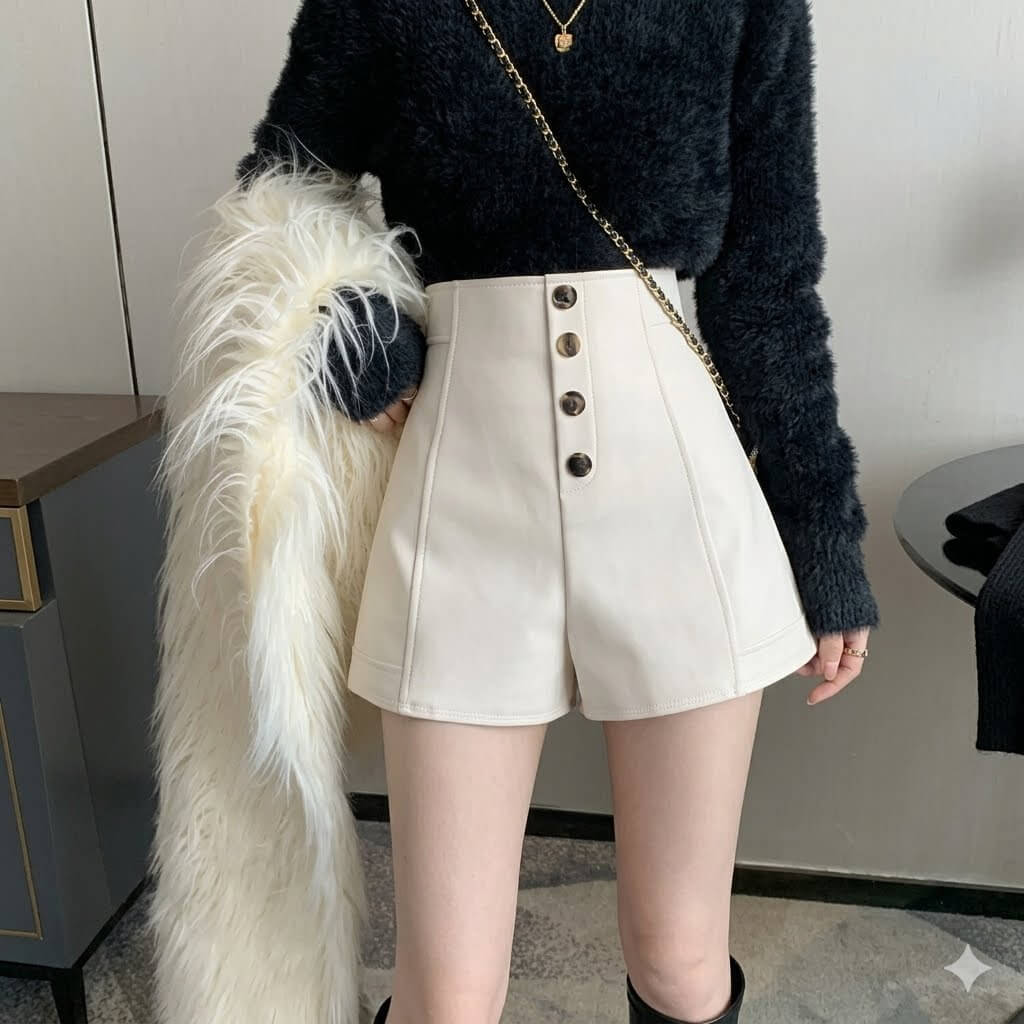 High Waisted Single-Breasted Wide Leg Shorts for Women | Summer Casual A-Line Tailored Shorts with Pockets