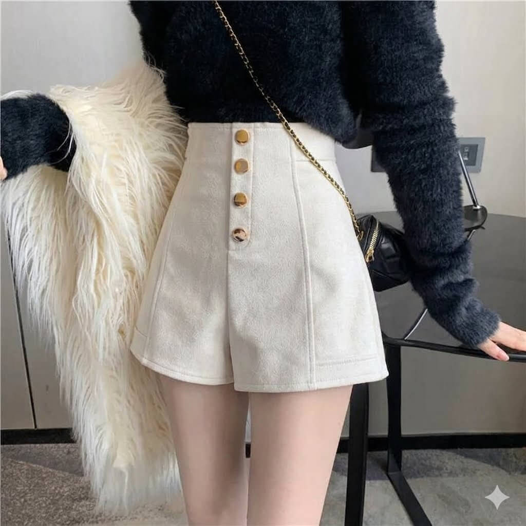 High Waisted Single-Breasted Wide Leg Shorts for Women | Summer Casual A-Line Tailored Shorts with Pockets