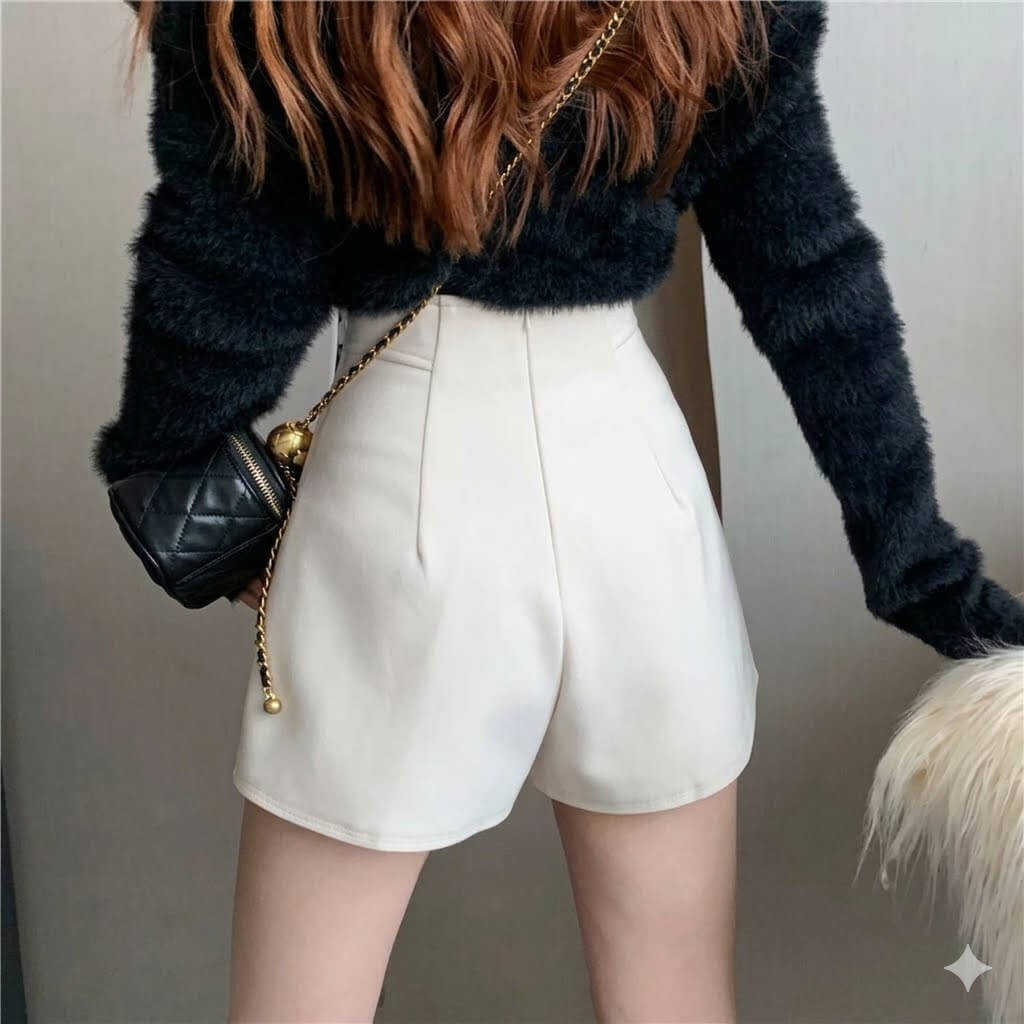 High Waisted Single-Breasted Wide Leg Shorts for Women | Summer Casual A-Line Tailored Shorts with Pockets