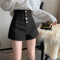 High Waisted Single-Breasted Wide Leg Shorts for Women | Summer Casual A-Line Tailored Shorts with Pockets