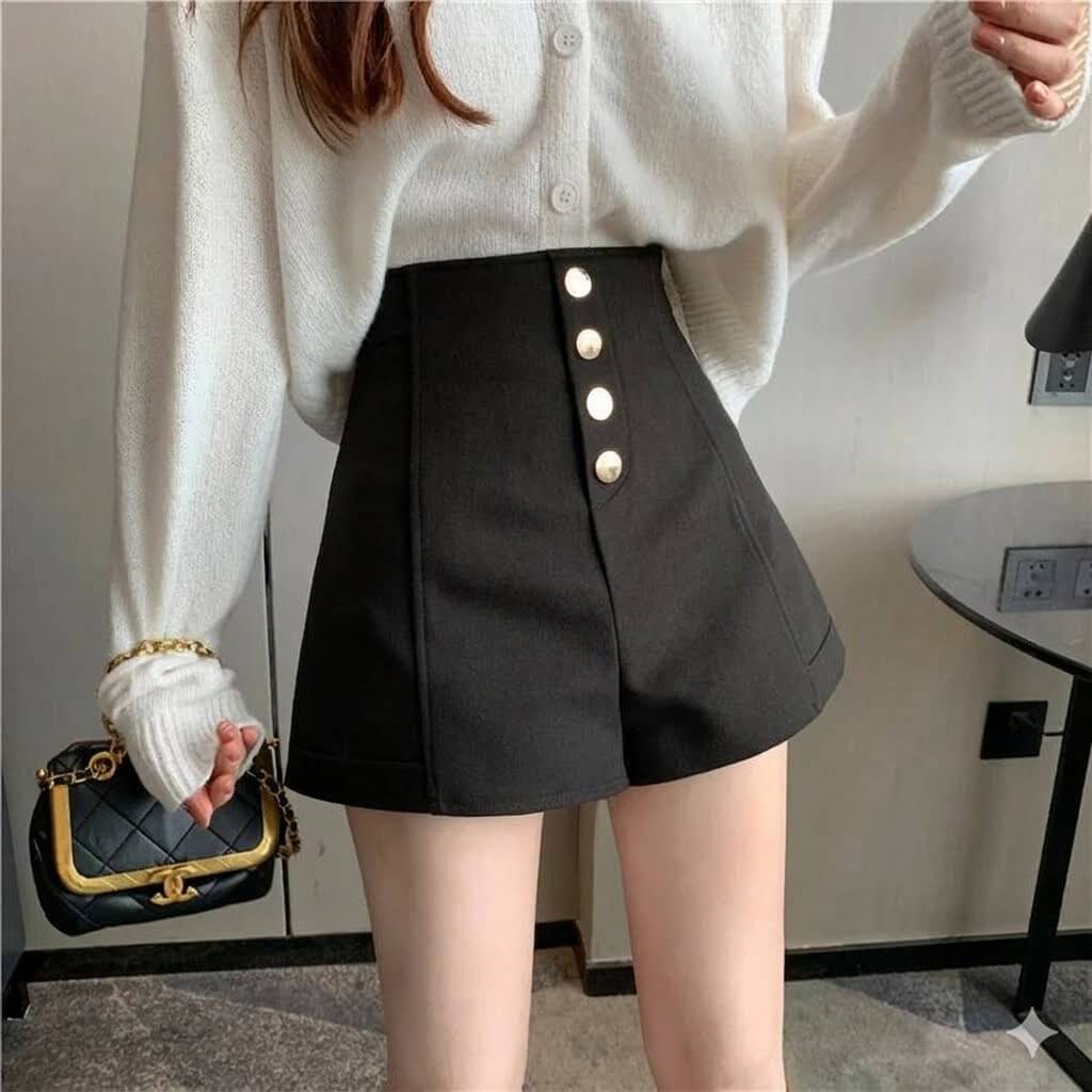 High Waisted Single-Breasted Wide Leg Shorts for Women | Summer Casual A-Line Tailored Shorts with Pockets