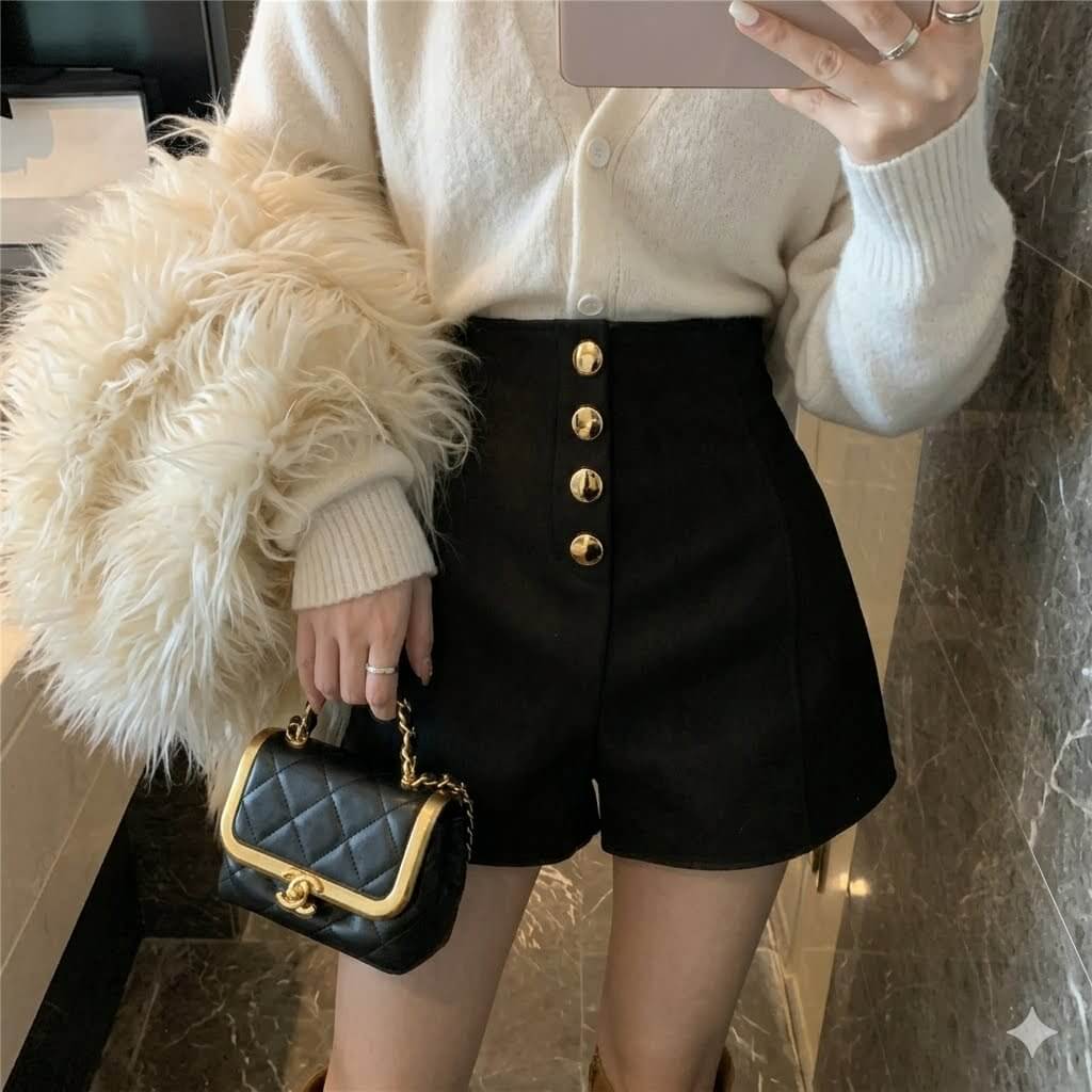 High Waisted Single-Breasted Wide Leg Shorts for Women | Summer Casual A-Line Tailored Shorts with Pockets