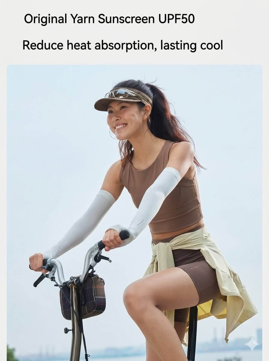 Summer Cooling Arm Sleeves Pack, UPF50+ UV Sunblock Long Fingerless Gloves, High Elastic Breathable Ice Silk Sports Tattoo Cover Up