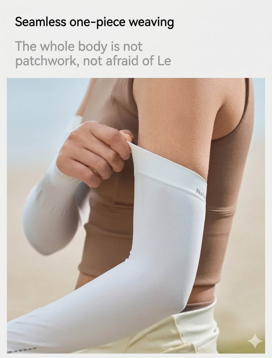 Summer Cooling Arm Sleeves Pack, UPF50+ UV Sunblock Long Fingerless Gloves, High Elastic Breathable Ice Silk Sports Tattoo Cover Up