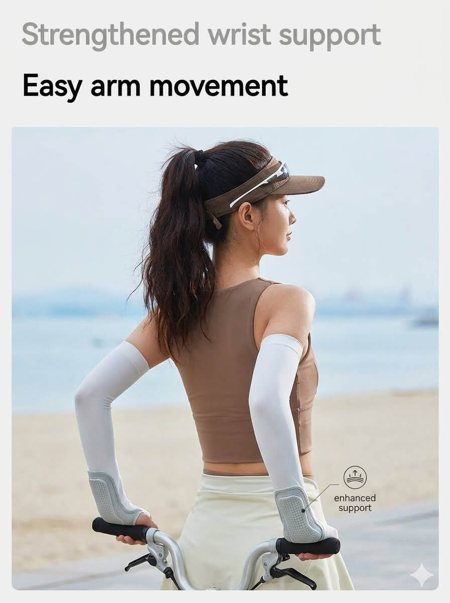 Summer Cooling Arm Sleeves Pack, UPF50+ UV Sunblock Long Fingerless Gloves, High Elastic Breathable Ice Silk Sports Tattoo Cover Up