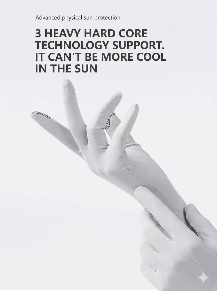 UPF 50+ Sun Protection Gloves for Women & Men | Ice Silk Cooling Long Sleeve Driving Gloves | Touchscreen, Anti-Slip, Extended Length for Cycling, Golf, Outdoor Sports