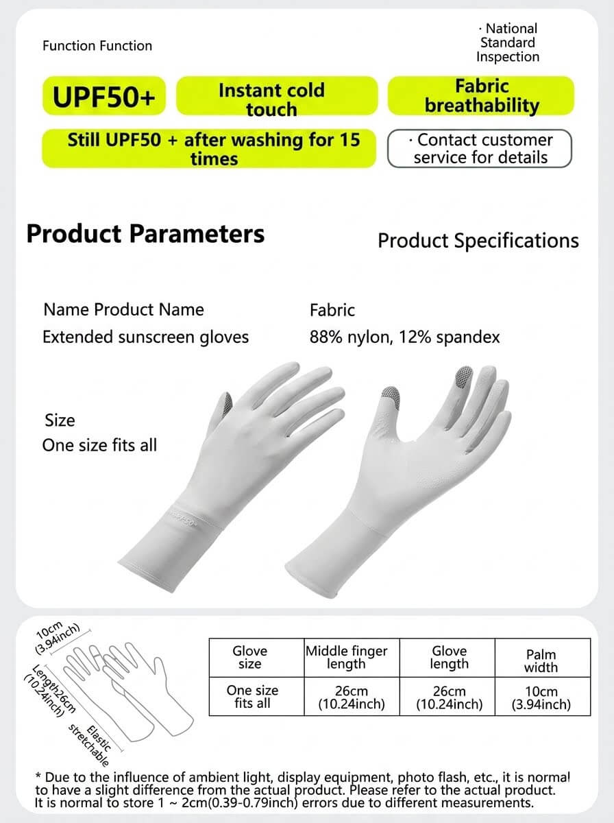 UPF 50+ Sun Protection Gloves for Women & Men | Ice Silk Cooling Long Sleeve Driving Gloves | Touchscreen, Anti-Slip, Extended Length for Cycling, Golf, Outdoor Sports