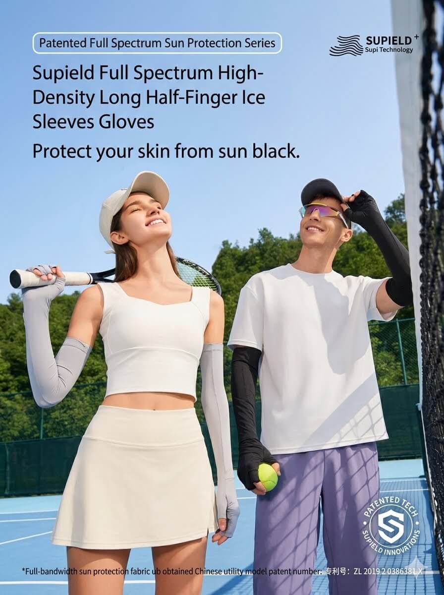 Ice Silk Sun Protection Gloves UPF 50+ | Full Spectrum UV Blocking Original Yarn | Breathable Fingerless Non-Slip Driving & Cycling Gloves for Men & Women