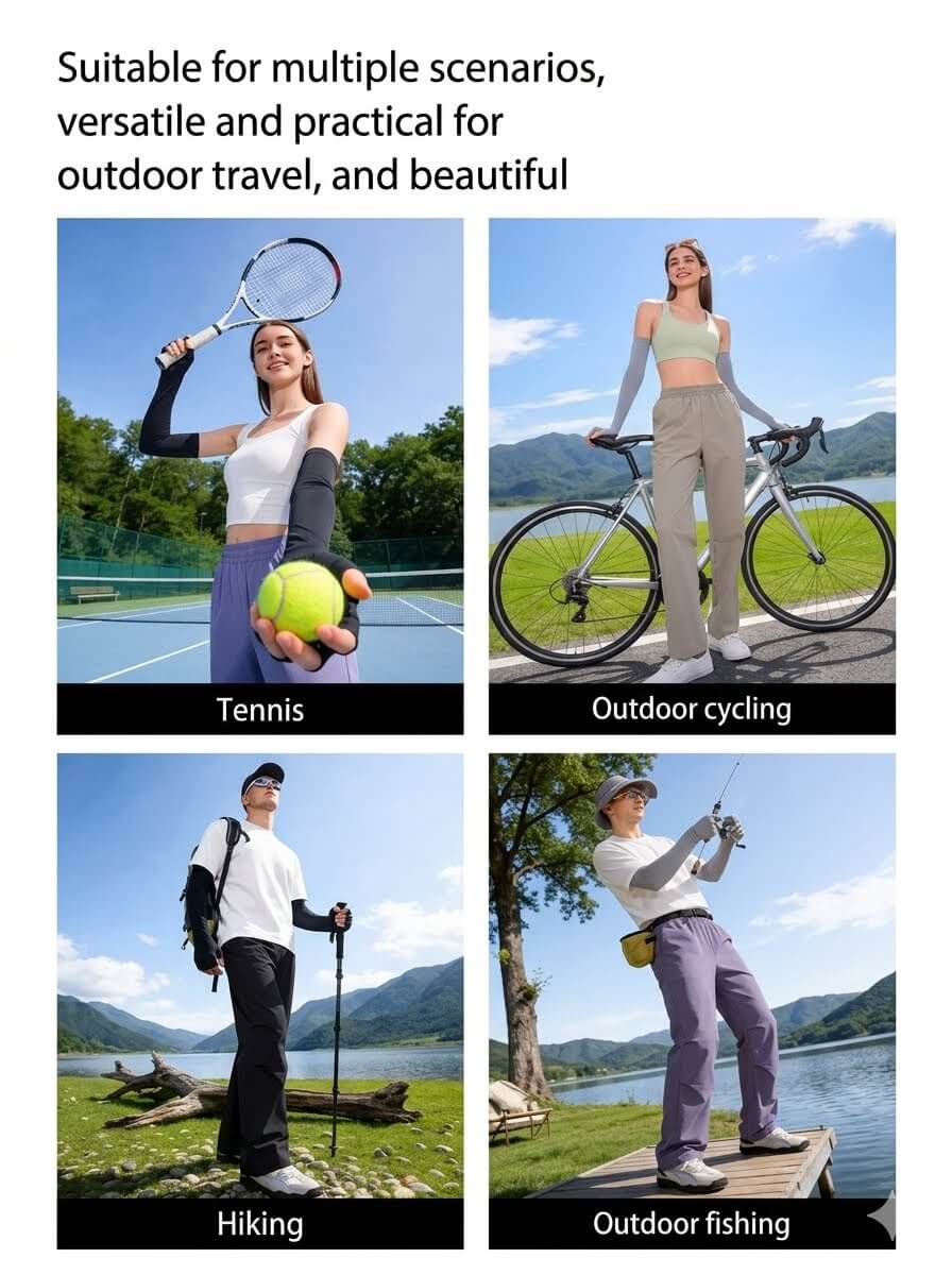 Ice Silk Sun Protection Gloves UPF 50+ | Full Spectrum UV Blocking Original Yarn | Breathable Fingerless Non-Slip Driving & Cycling Gloves for Men & Women