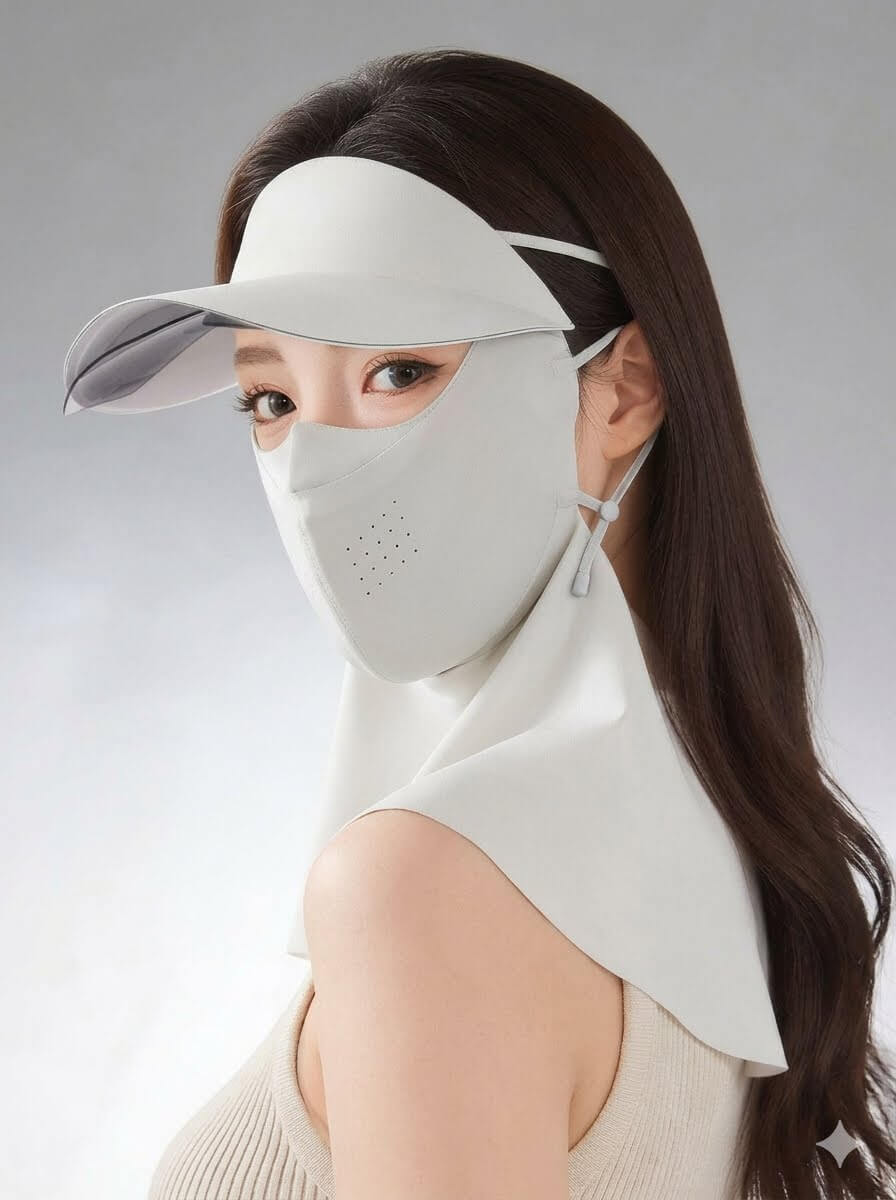 UPF 50+ Full Face Sunscreen Mask for Fishing & Cycling | Ice Silk Cooling Summer Balaclava | Breathable Neck Gaiter Hat with UV Protection for Hiking, Running, Outdoor Sports