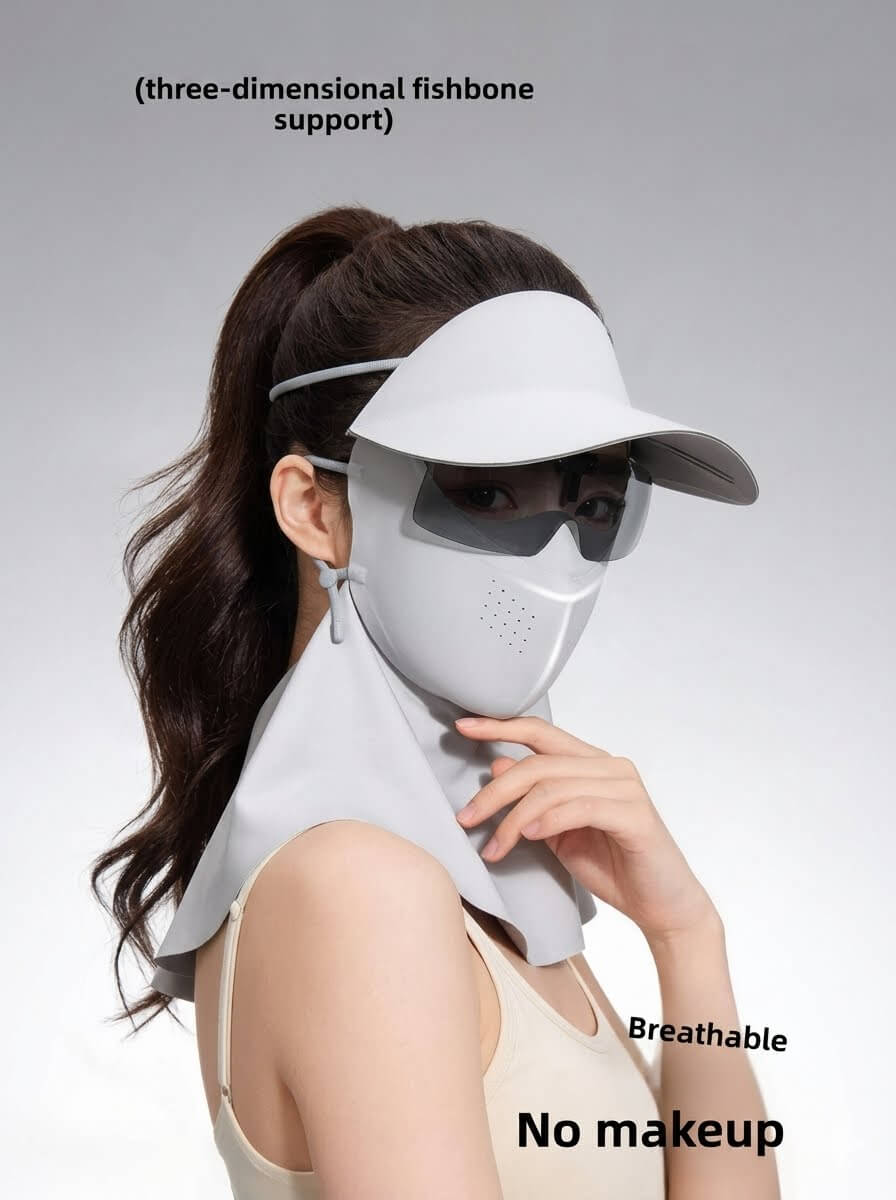 UPF 50+ Full Face Sunscreen Mask for Fishing & Cycling | Ice Silk Cooling Summer Balaclava | Breathable Neck Gaiter Hat with UV Protection for Hiking, Running, Outdoor Sports