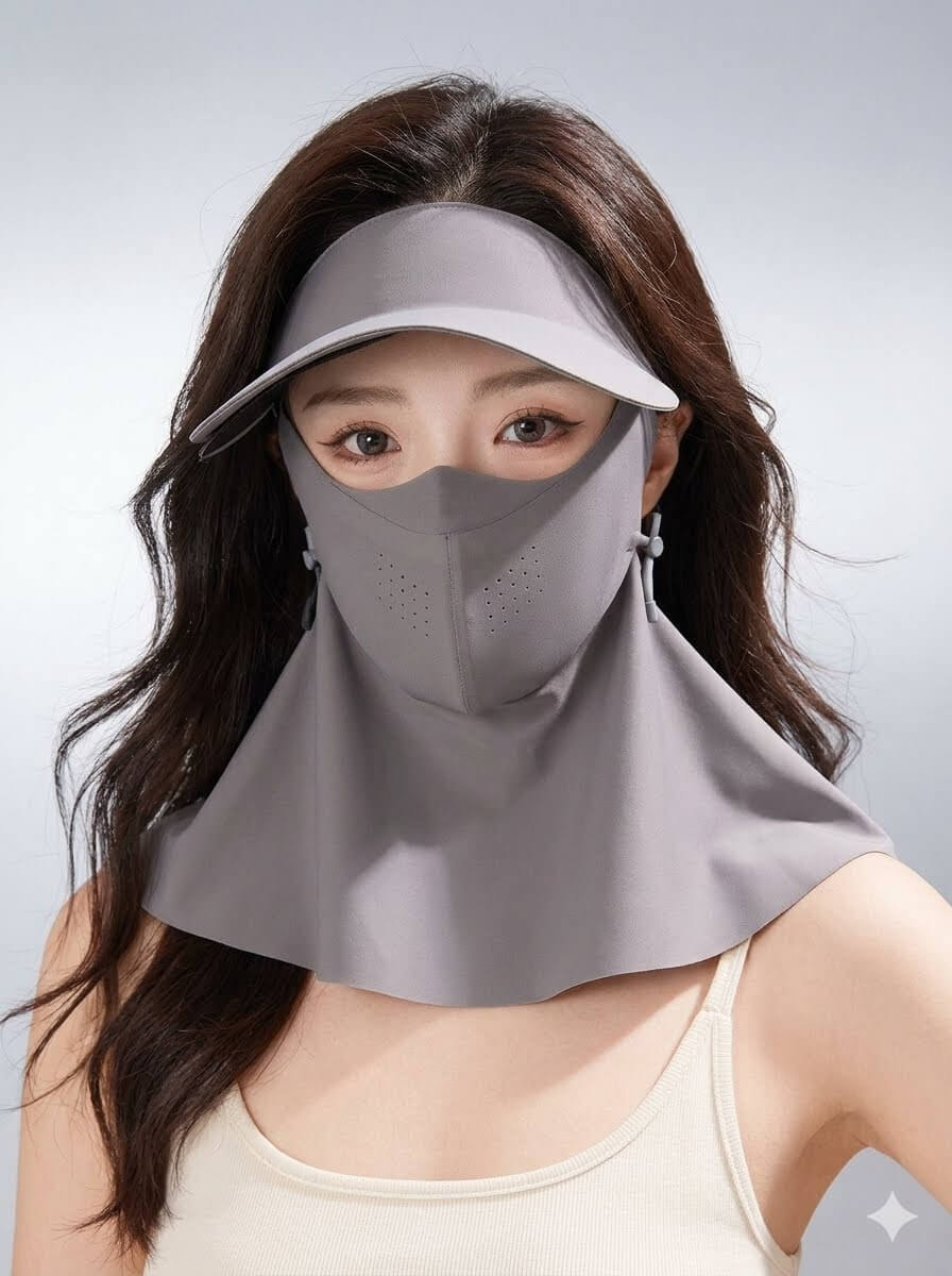UPF 50+ Full Face Sunscreen Mask for Fishing & Cycling | Ice Silk Cooling Summer Balaclava | Breathable Neck Gaiter Hat with UV Protection for Hiking, Running, Outdoor Sports