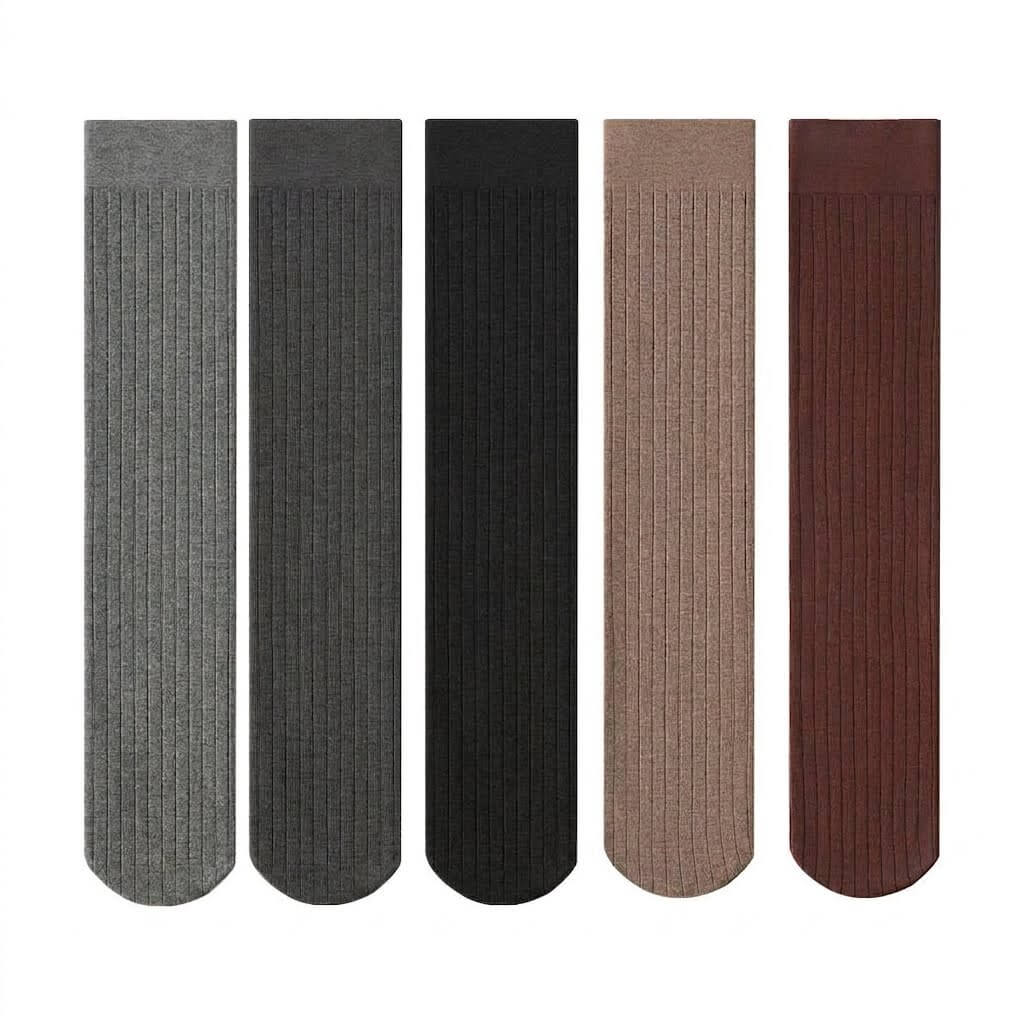 Slimming Knee High Compression Socks for Women, Autumn Ribbed Calf Socks, Korean Style Long Tube Stockings, Leg Shaping Anti-Slip Boot Socks